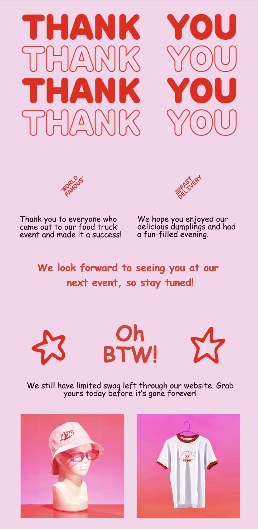 Food truck event thank you