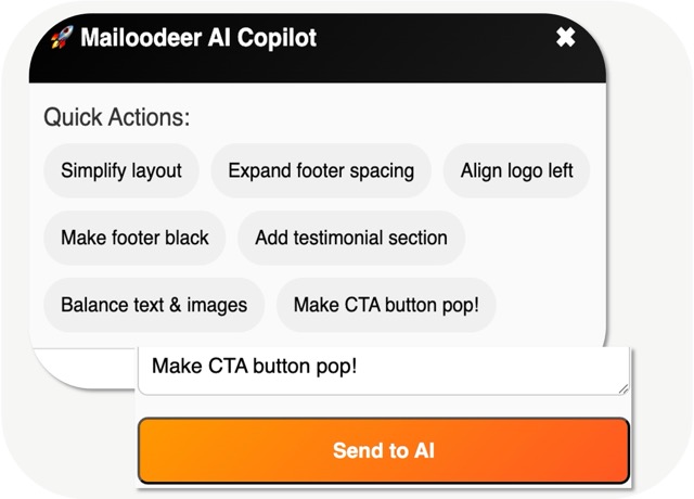 Generative AI builder suggesting headlines and prompts